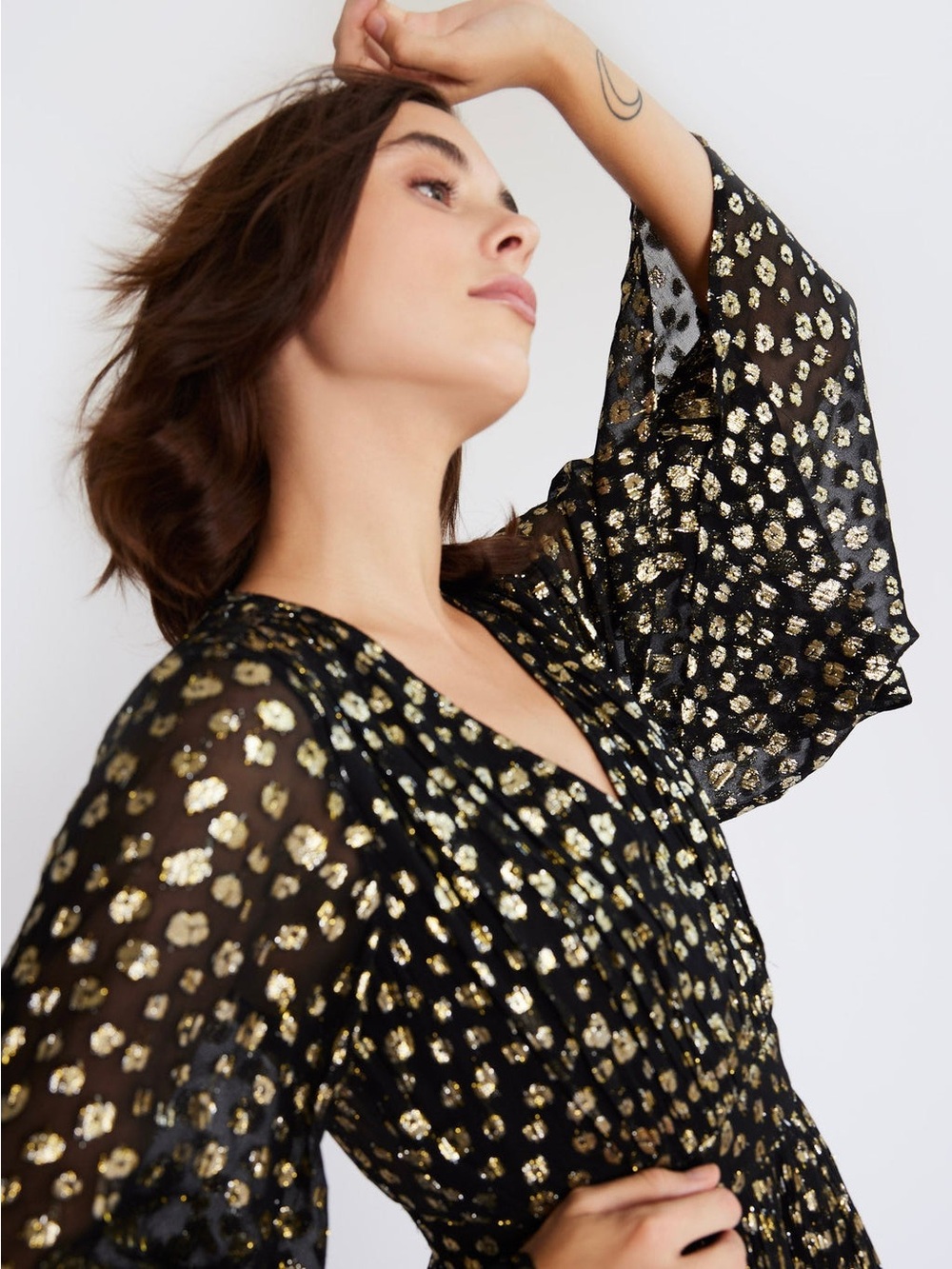 MILLE GOLDIE DRESS IN GOLD DUST S NWT - Picture 2 of 8